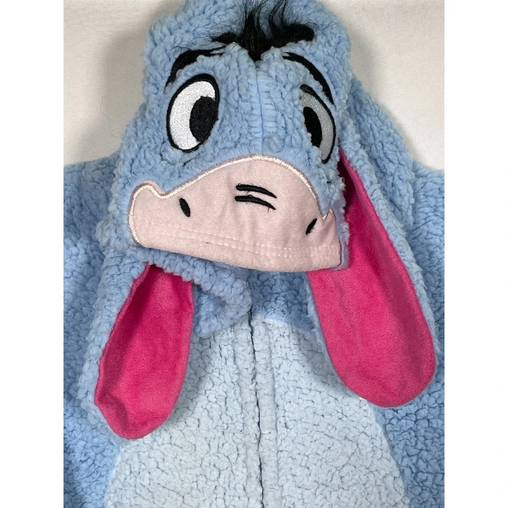 Disney Winnie The Pooh Eeyore Sherpa Cosplay Union Blue Suit Pajama Women's XL - Picture 3 of 13